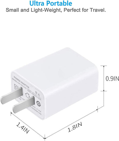 (3 Pack) Android Phone OEM Certified USB Wall Charger, 5V Power Adapter Ultra Compact